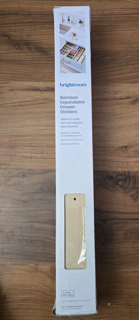 4pk Natural Expandable Drawer Dividers Yellow - Brightroom™: Adjustable